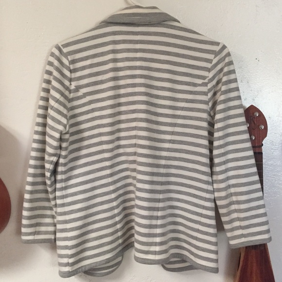Cynthia Rowley Stripe Jacket, Grey & White, Small - Picture 2 of 4